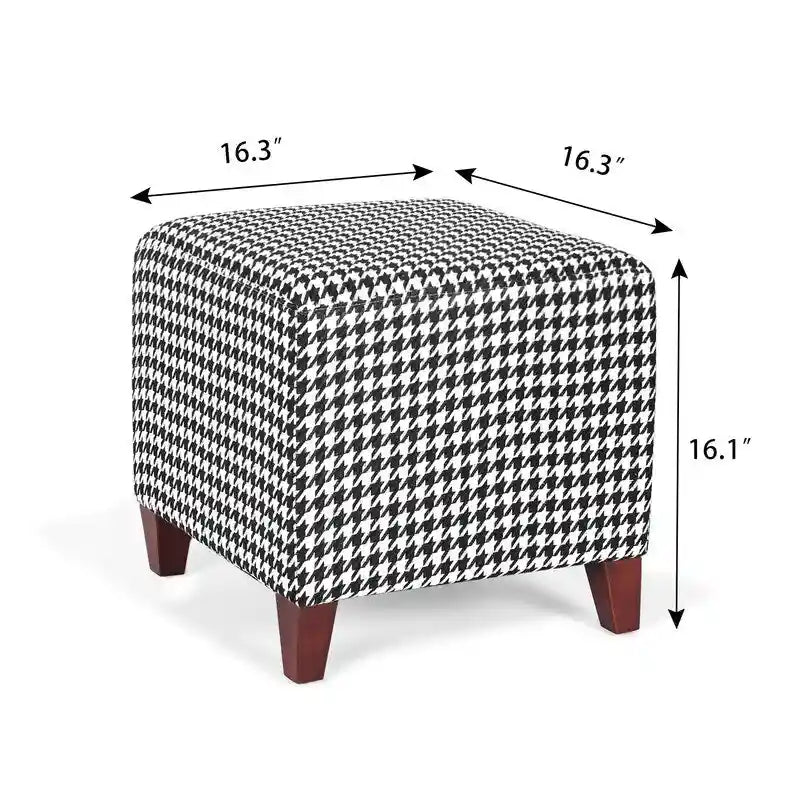 Square Ottoman Footrest Stool Small Fabric Bench Seat