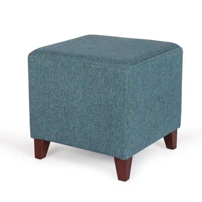 Square Ottoman Footrest Stool Small Fabric Bench Seat