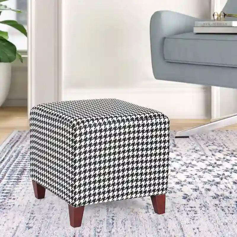 Square Ottoman Footrest Stool Small Fabric Bench Seat
