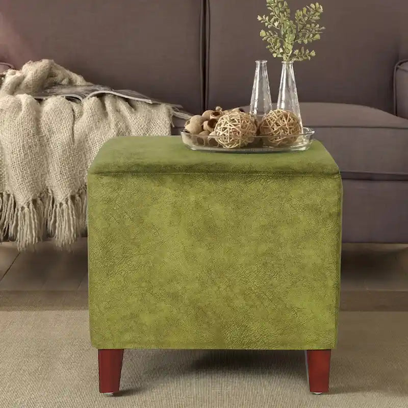 Square Ottoman Footrest Stool Small Fabric Bench Seat