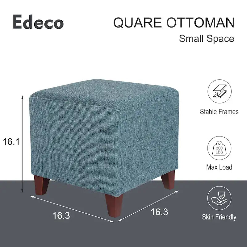 Square Ottoman Footrest Stool Small Fabric Bench Seat
