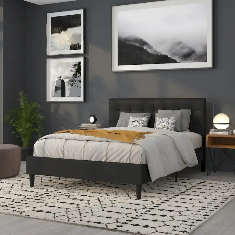 Button Tufted Upholstered Headboard