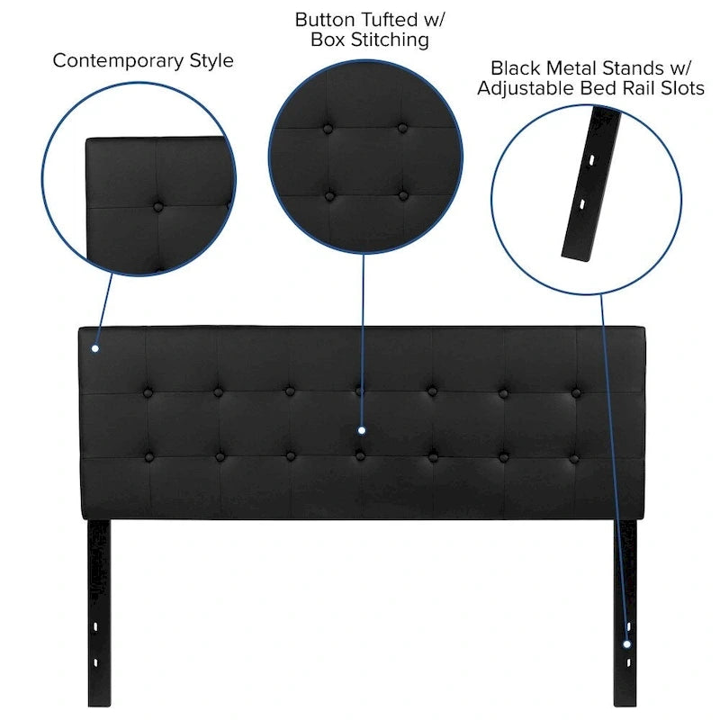 Button Tufted Upholstered Headboard