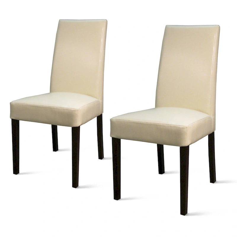 Hartford Bicast Leather Dining Chair, Mid-Century Modern, 2-Pack