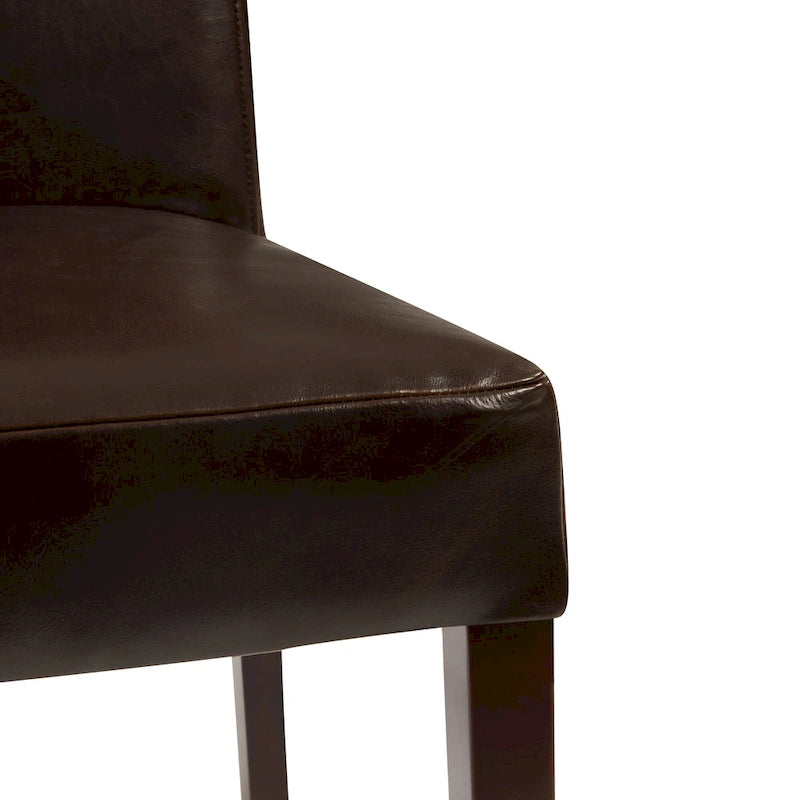 Hartford Bicast Leather Dining Chair, Mid-Century Modern, 2-Pack