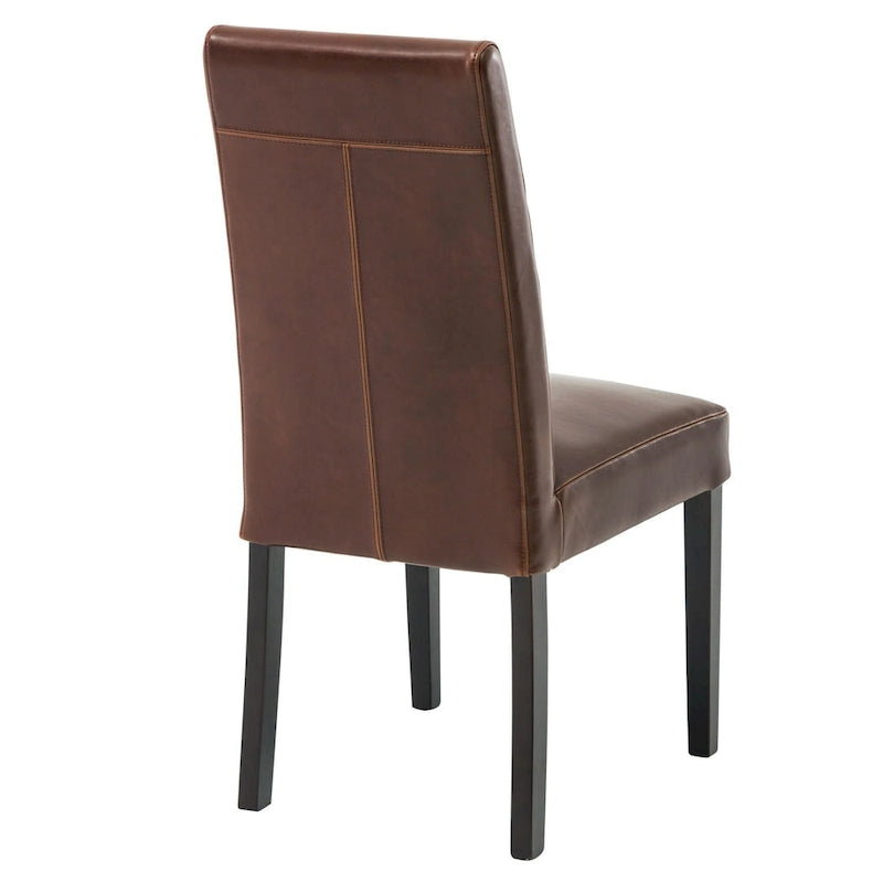 Hartford Bicast Leather Dining Chair, Mid-Century Modern, 2-Pack