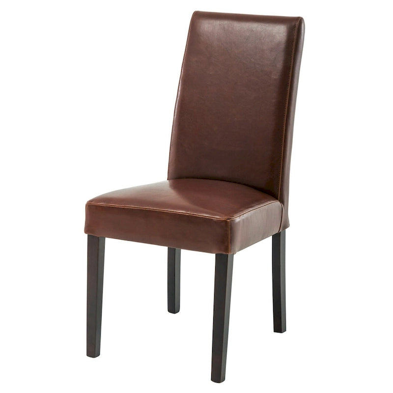 Hartford Bicast Leather Dining Chair, Mid-Century Modern, 2-Pack