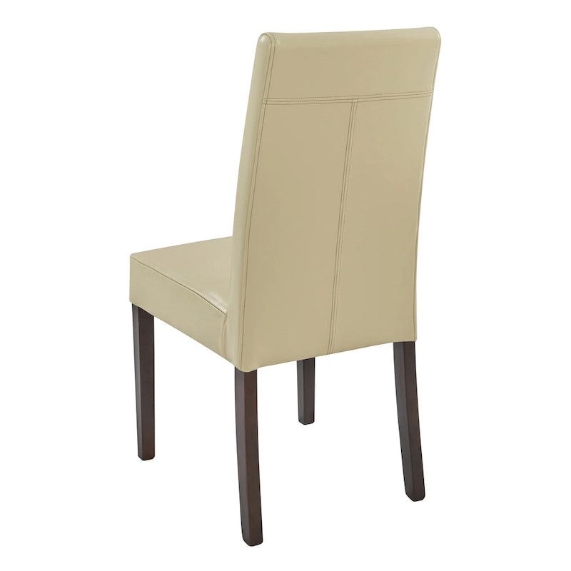 Hartford Bicast Leather Dining Chair, Mid-Century Modern, 2-Pack