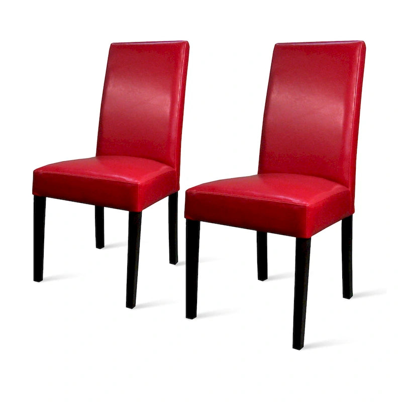 Hartford Bicast Leather Dining Chair, Mid-Century Modern, 2-Pack