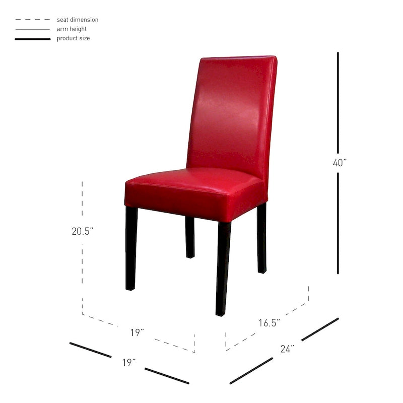 Hartford Bicast Leather Dining Chair, Mid-Century Modern, 2-Pack