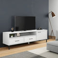 TV Stand TV Console TV Console with Metal Legs Solid Wood Pine OSLO - 62.2 x 15.7 x 18.3