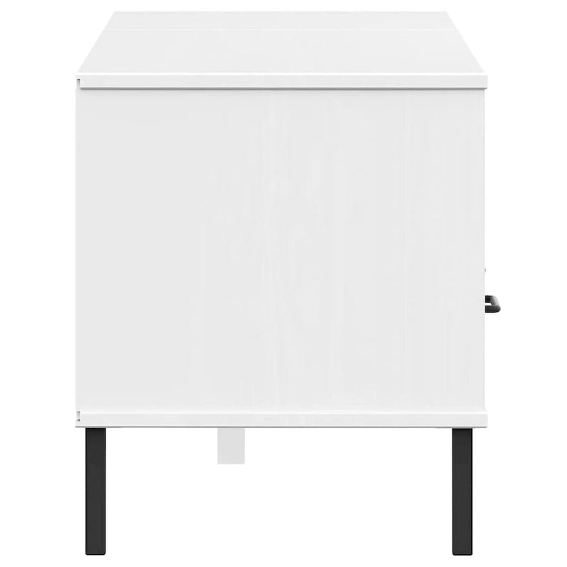 TV Stand TV Console TV Console with Metal Legs Solid Wood Pine OSLO - 62.2 x 15.7 x 18.3