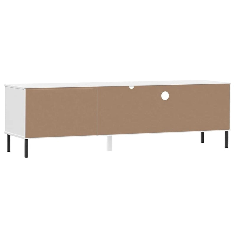 TV Stand TV Console TV Console with Metal Legs Solid Wood Pine OSLO - 62.2 x 15.7 x 18.3
