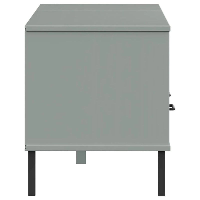 TV Stand TV Console TV Console with Metal Legs Solid Wood Pine OSLO - 62.2 x 15.7 x 18.3