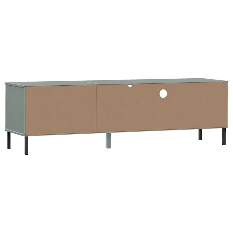 TV Stand TV Console TV Console with Metal Legs Solid Wood Pine OSLO - 62.2 x 15.7 x 18.3