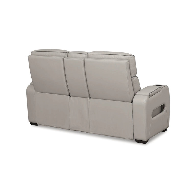 Gray Power Reclining Loveseat with Console, Air Massage & Heated Seats - 75"W x 40"D x 44"H