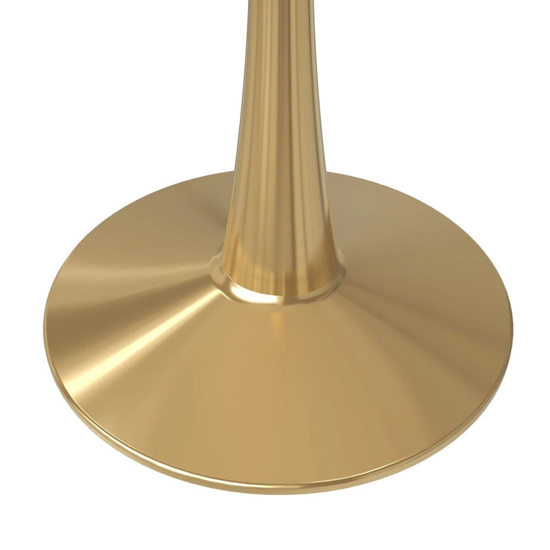 Bristol 40" Round Sintered Stone Dining Table with Gold Steel Pedestal Base