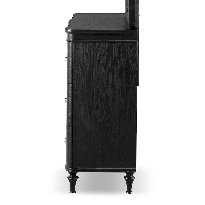 Seabliss Solid Wood 9-Drawer Double Dresser with Crystal Acrylic Handles