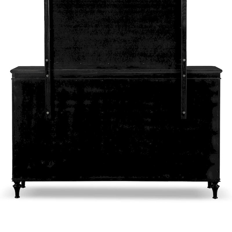 Seabliss Solid Wood 9-Drawer Double Dresser with Crystal Acrylic Handles