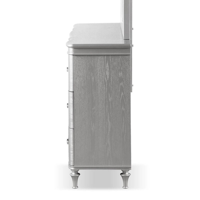 Seabliss Solid Wood 9-Drawer Double Dresser with Crystal Acrylic Handles