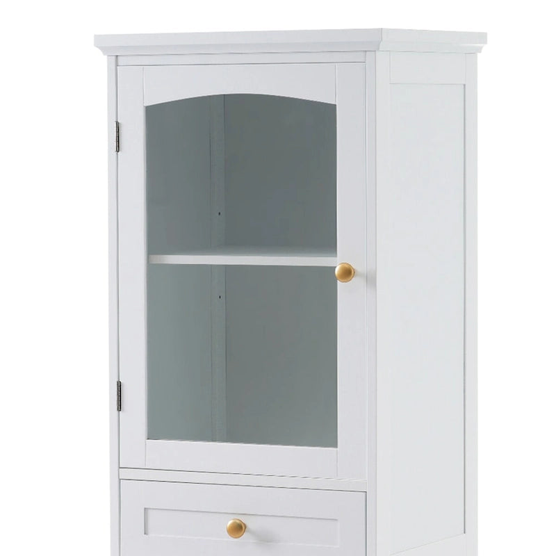 Tall Bathroom Storage Cabinet with Glass Doors