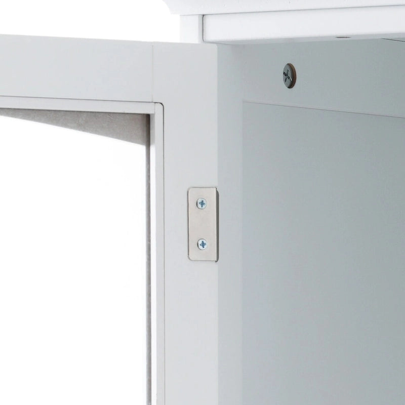 Tall Bathroom Storage Cabinet with Glass Doors