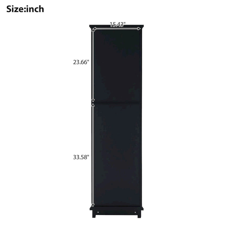 Tall Bathroom Storage Cabinet with Glass Doors