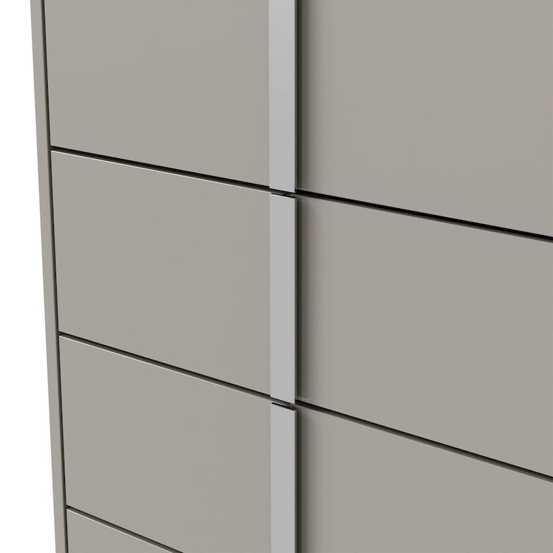 Erina Modern Glossy 5-Drawer Chest with Chrome Accents