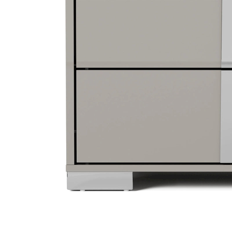 Erina Modern Glossy 5-Drawer Chest with Chrome Accents